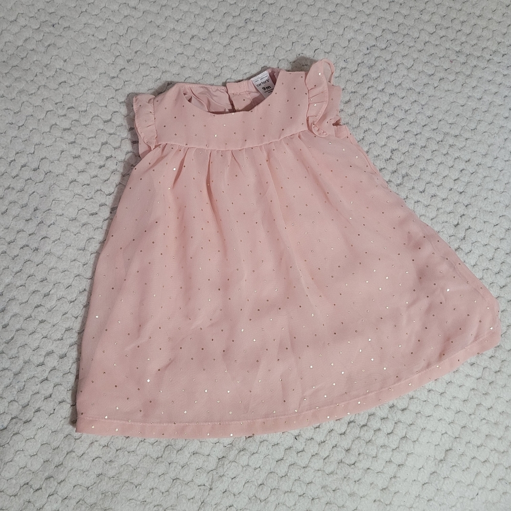 Pink dress with golden dots